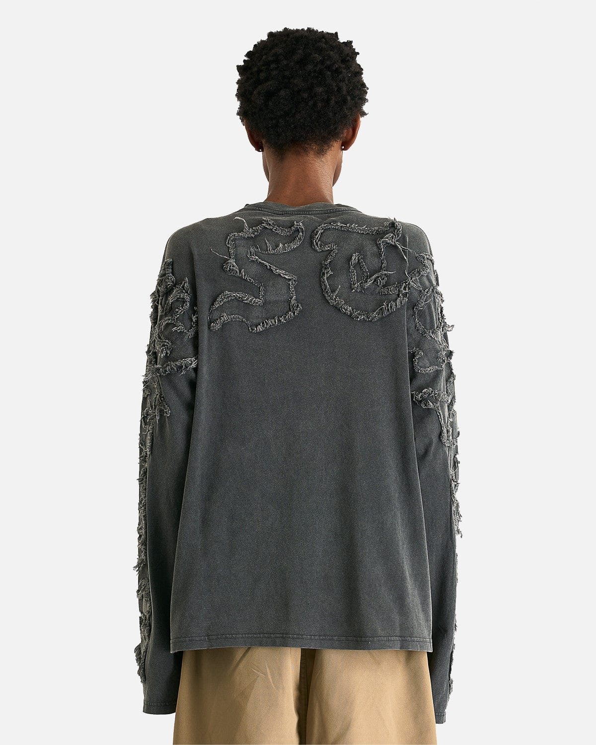 Distressed Long Sleeve in Faded Black - Image 3