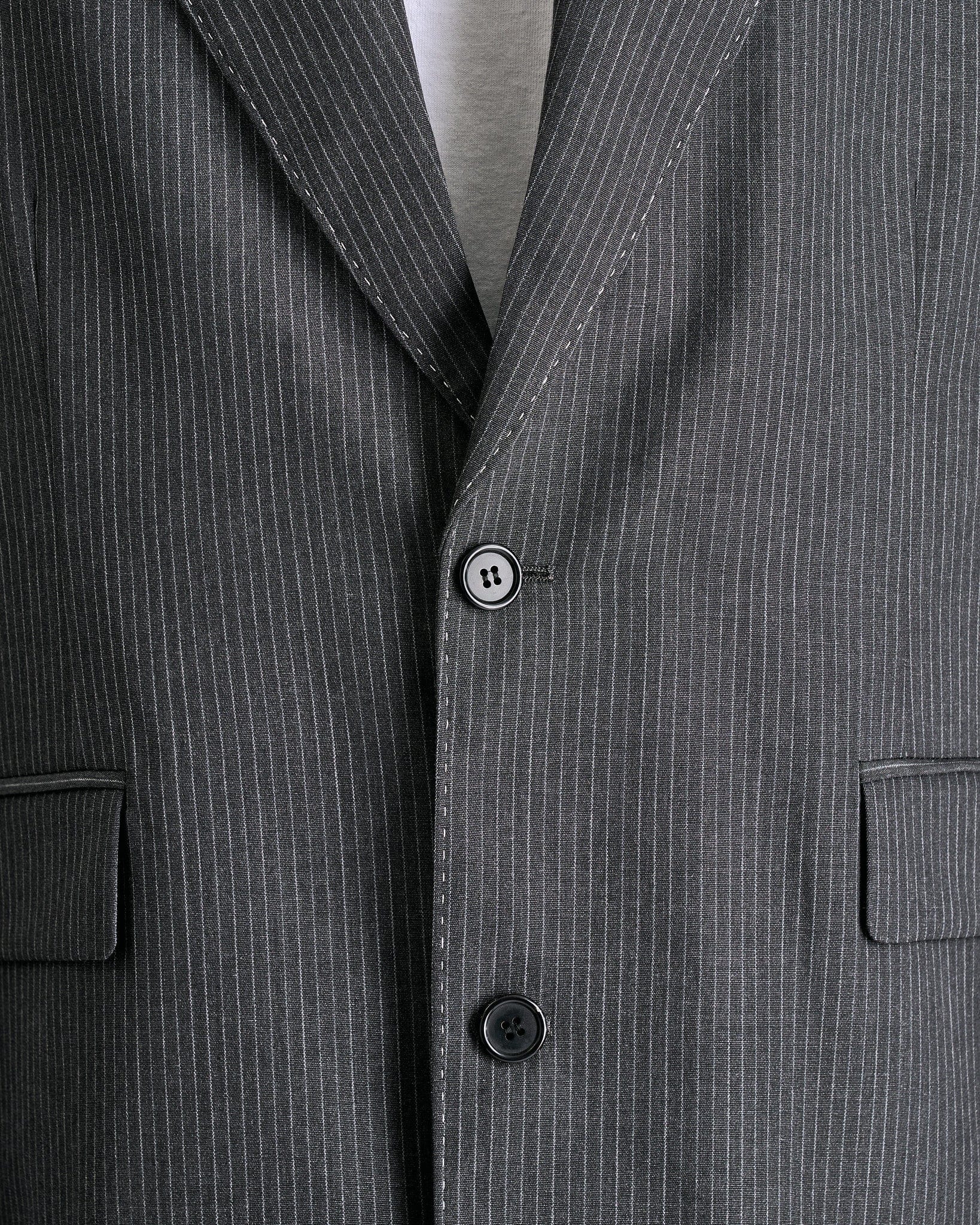 Juyliano Dry Pinstripe Suiting Jacket in Anthracite Grey - Image 5