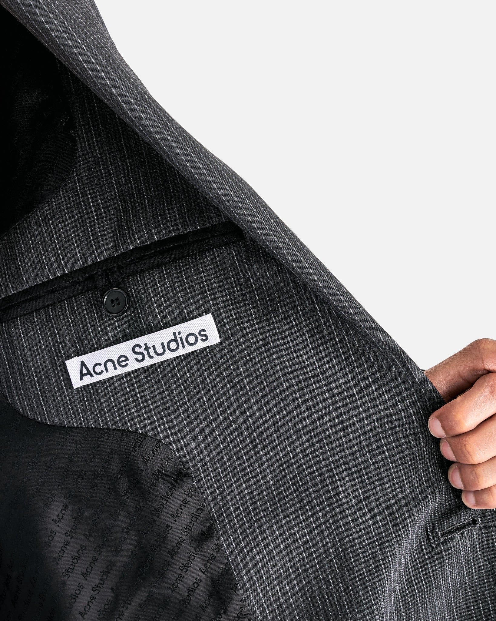 Juyliano Dry Pinstripe Suiting Jacket in Anthracite Grey - Image 6