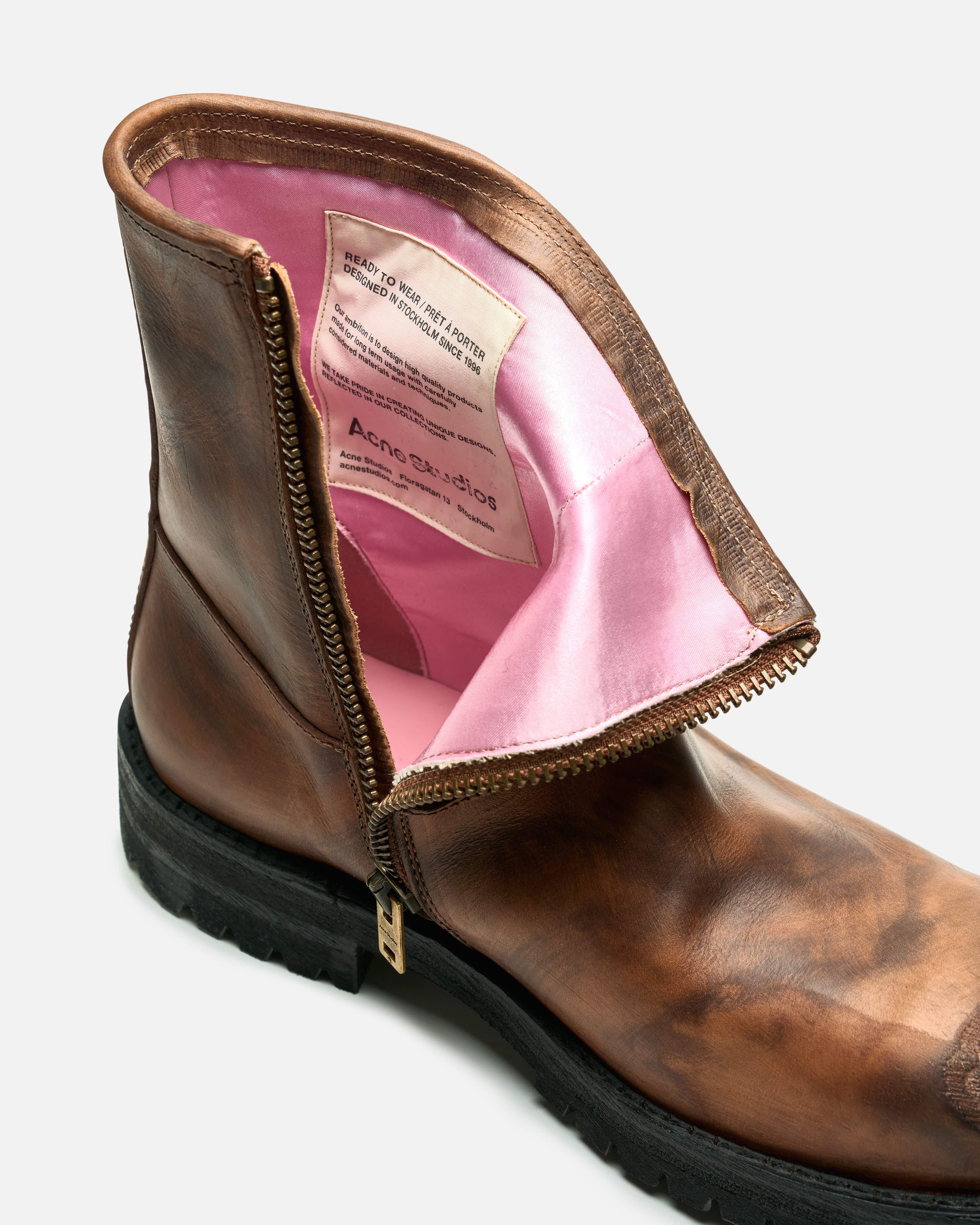 Leather Ankle Boot in Brown - Image 6