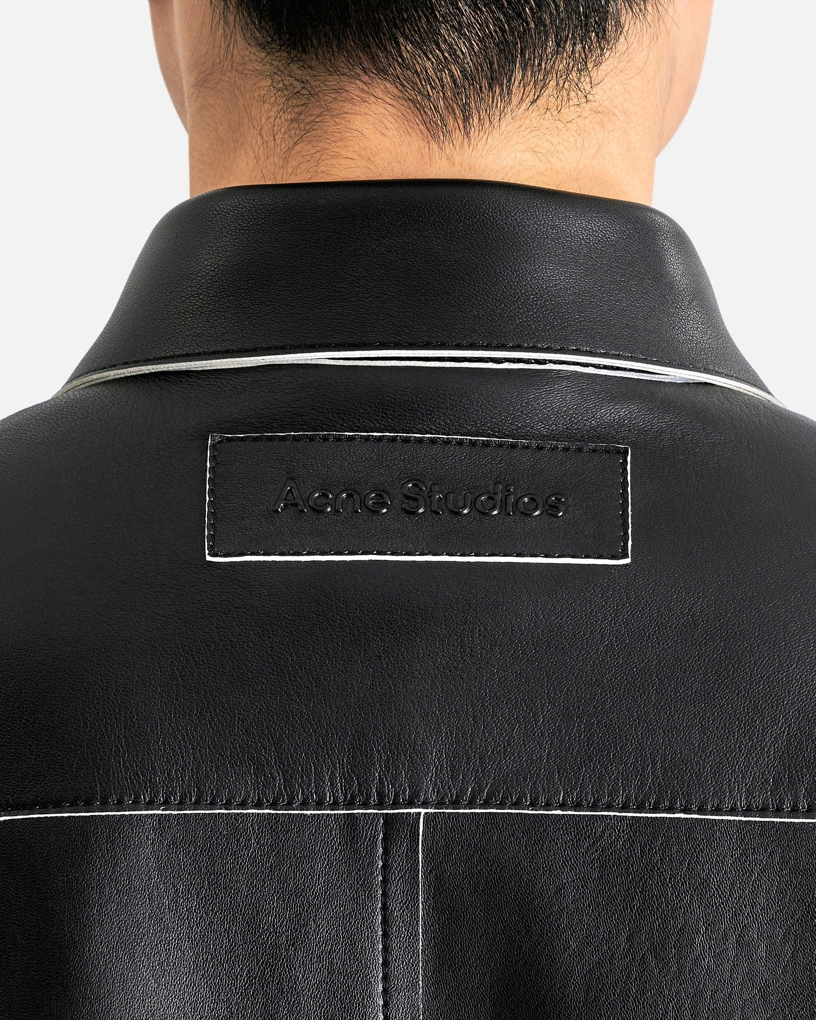 Leather Panel Jacket in Black - Image 4