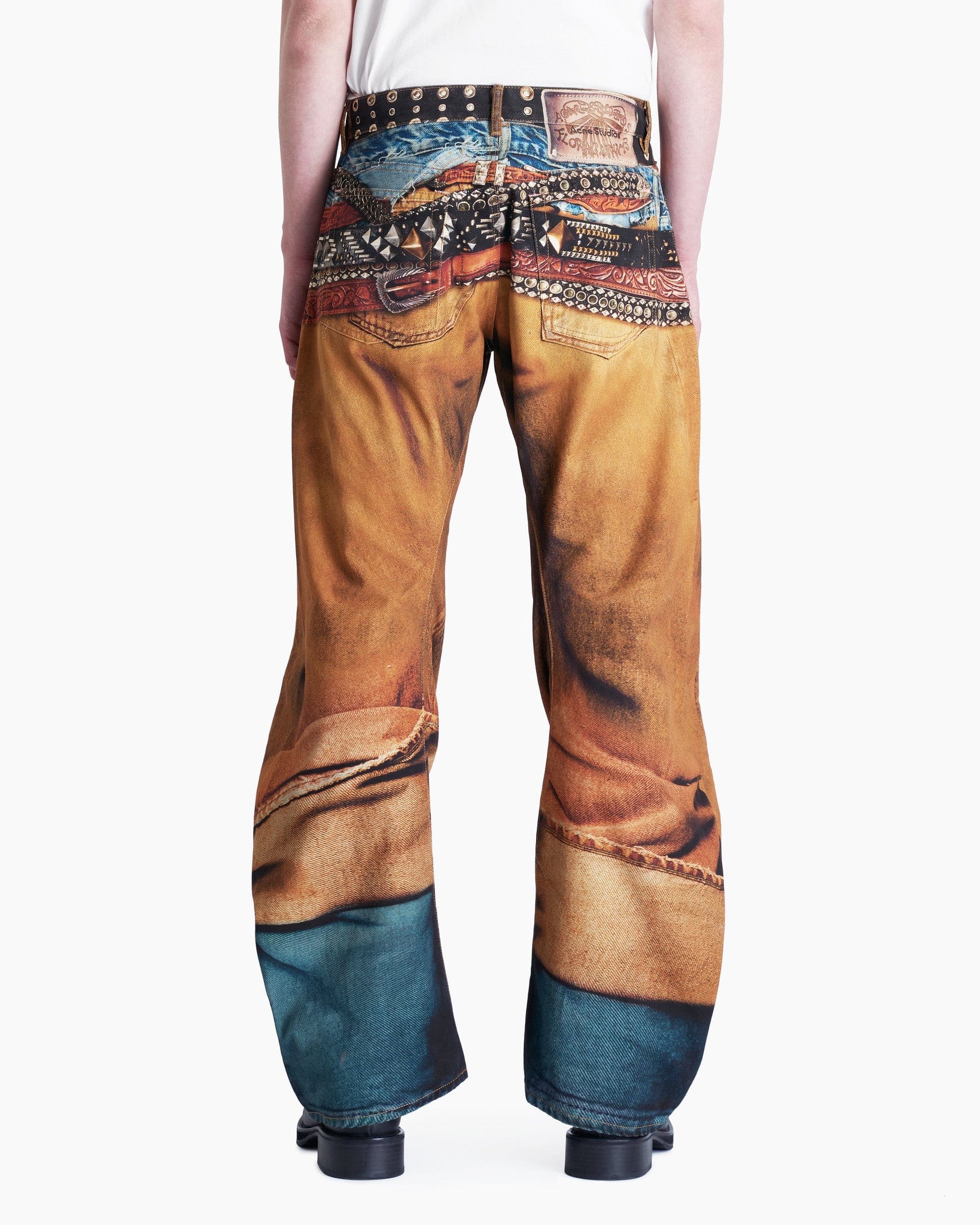 Mutli-Belt Trousers in Rust Orange - Image 3