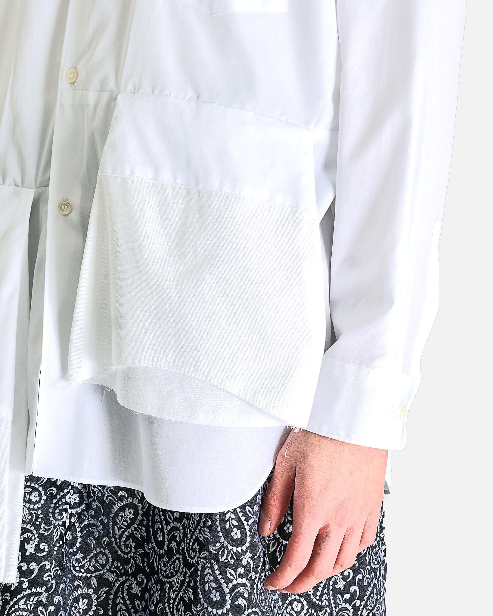 Button Up Long Sleeve in White - Image 4
