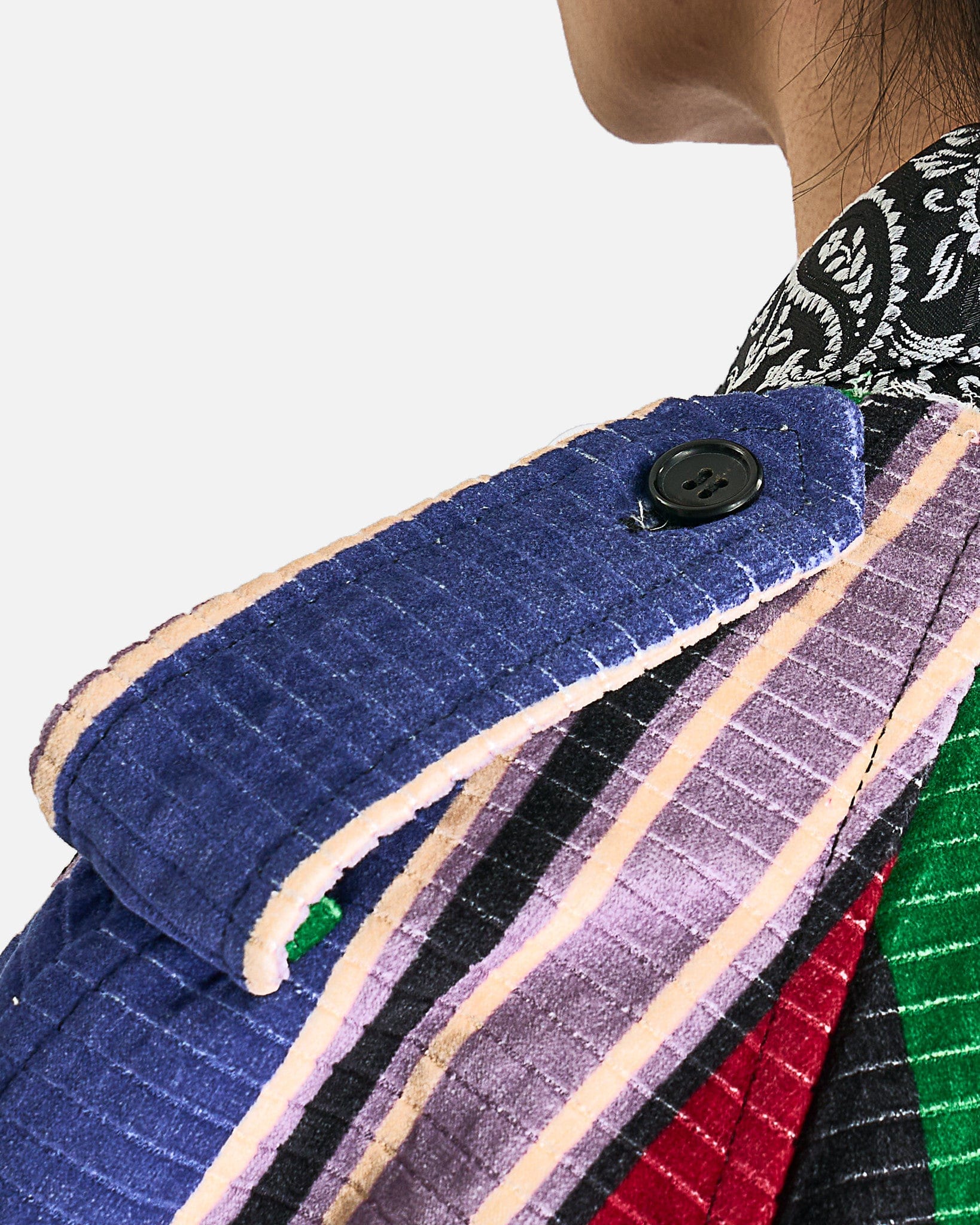 Paneled Patchwork Coat in Multi - Image 4