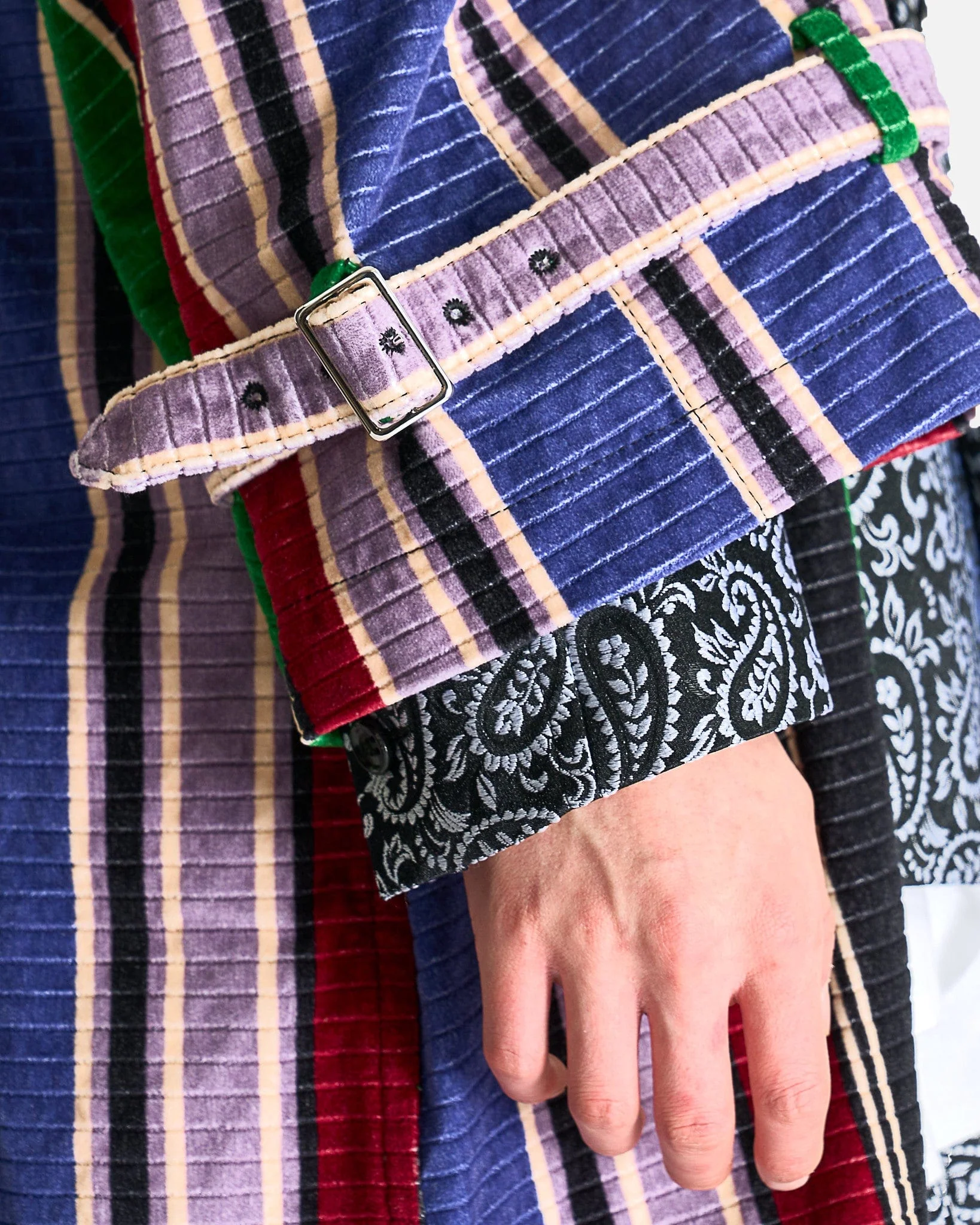 Paneled Patchwork Coat in Multi - Image 5