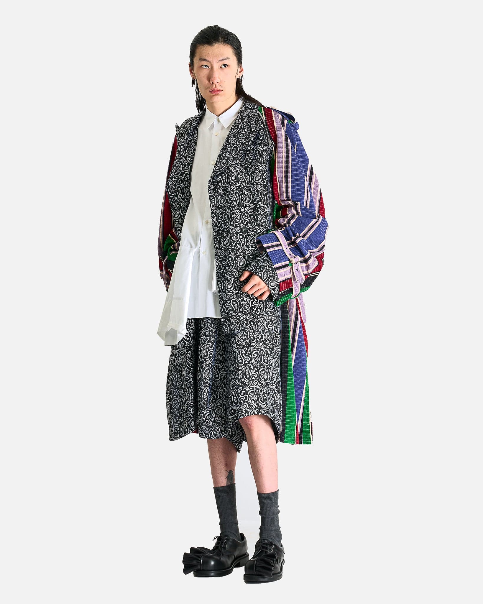 Paneled Patchwork Coat in Multi - Image 7