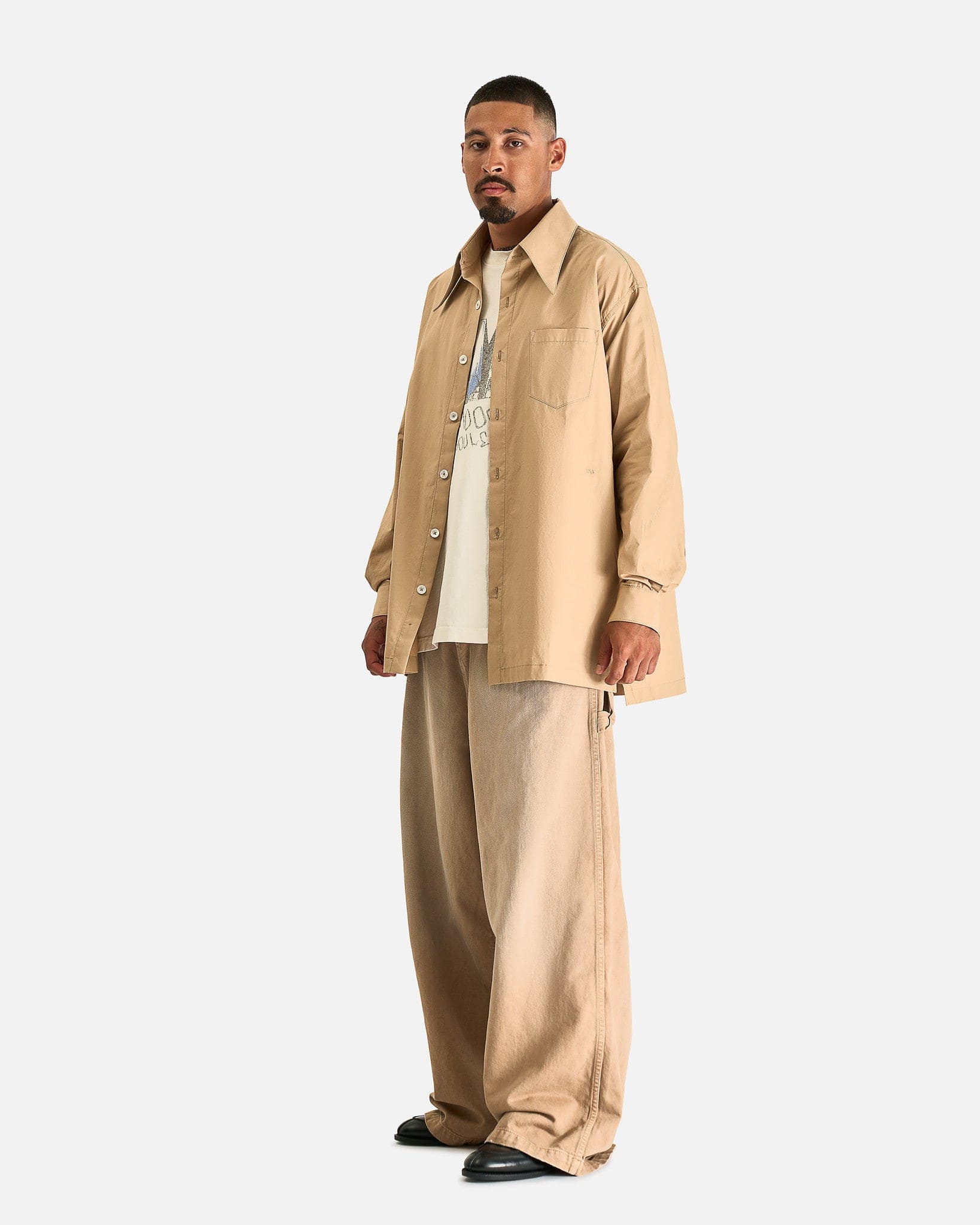 Point Collar Dress Shirt in Travertine - Image 6